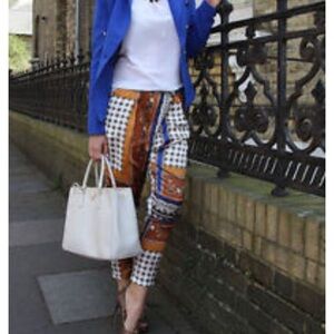 Zara Basic harem baroque scarf print silky pants